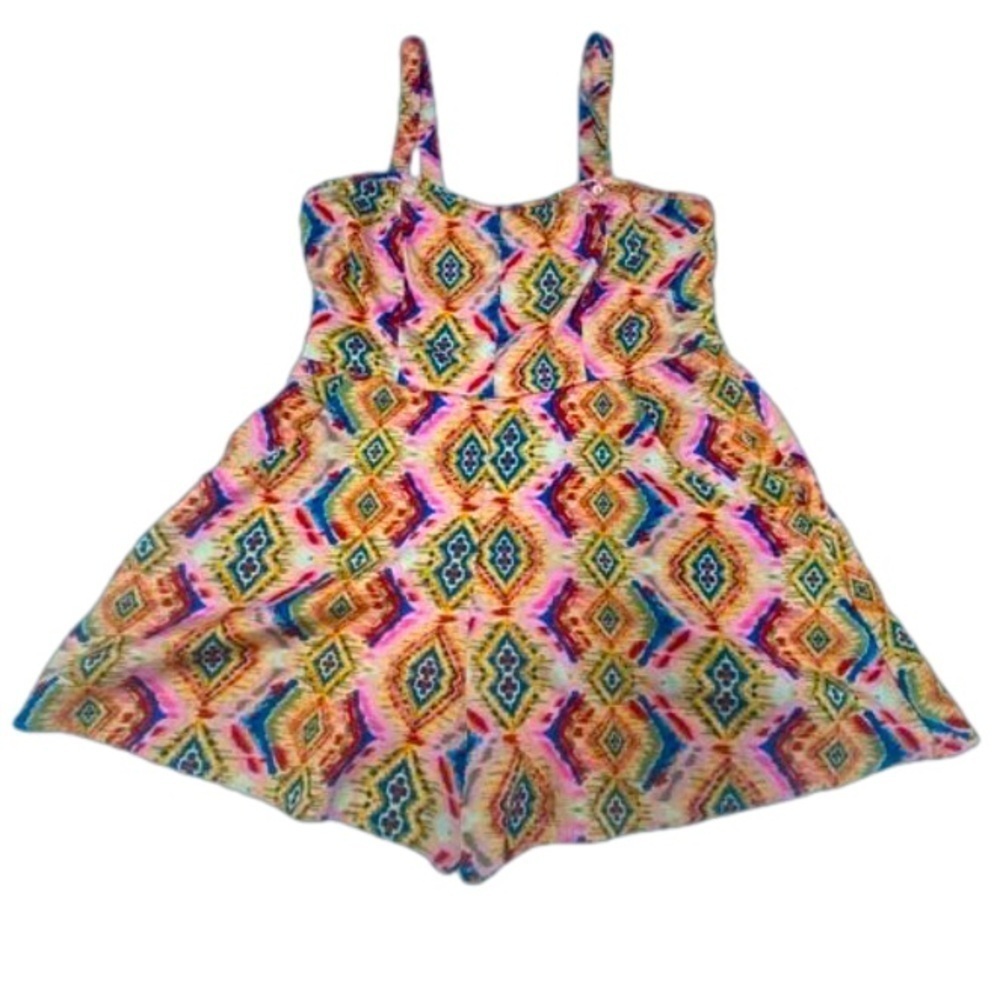 NEW! Band Of Gypsies Romper Large Rainbow Psychedelic Boho Adjustable Straps